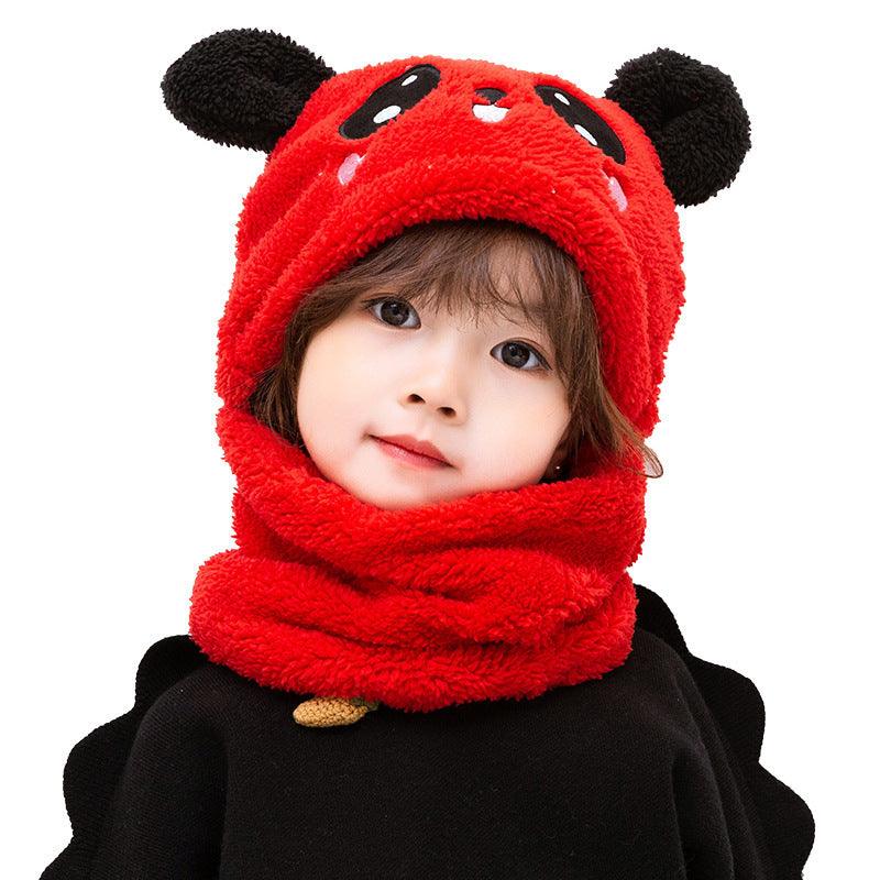 Warm Panda Bib Hat - PeppyPebbles