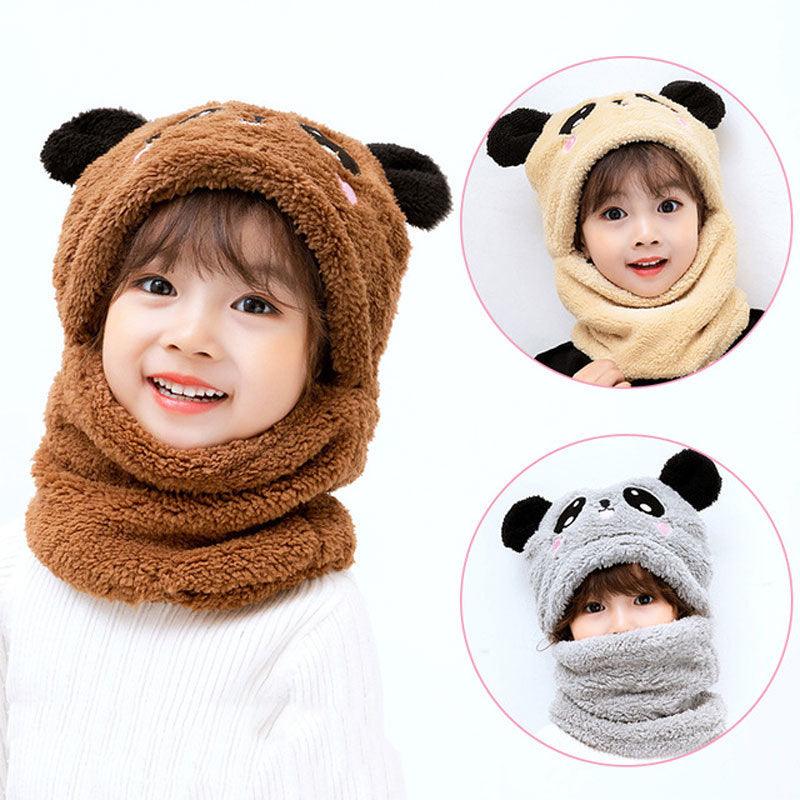 Warm Panda Bib Hat - PeppyPebbles