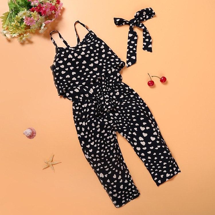 Summer Girls Cotton Jumpsuit Set - PeppyPebbles