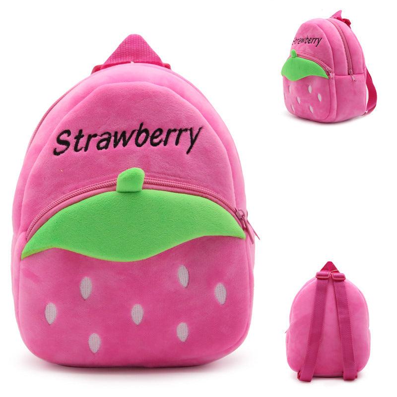 Cute Strawberry Plush Backpack - PeppyPebbles