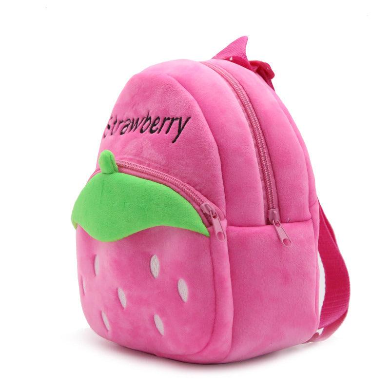 Cute Strawberry Plush Backpack - PeppyPebbles