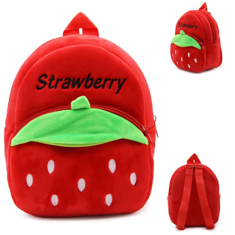 Cute Strawberry Plush Backpack - PeppyPebbles