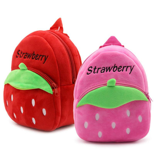 Cute Strawberry Plush Backpack - PeppyPebbles