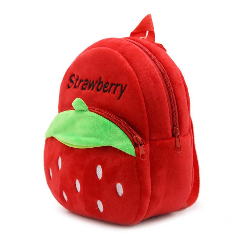 Cute Strawberry Plush Backpack - PeppyPebbles