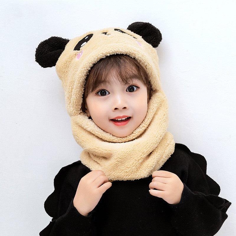 Warm Panda Bib Hat - PeppyPebbles