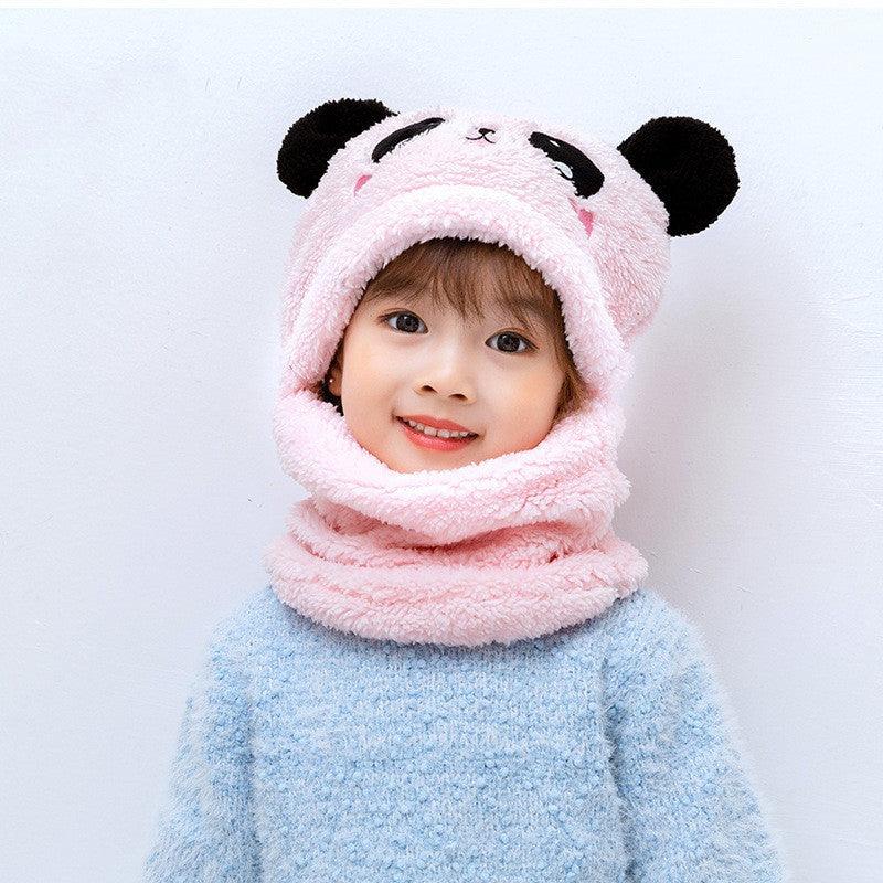 Warm Panda Bib Hat - PeppyPebbles