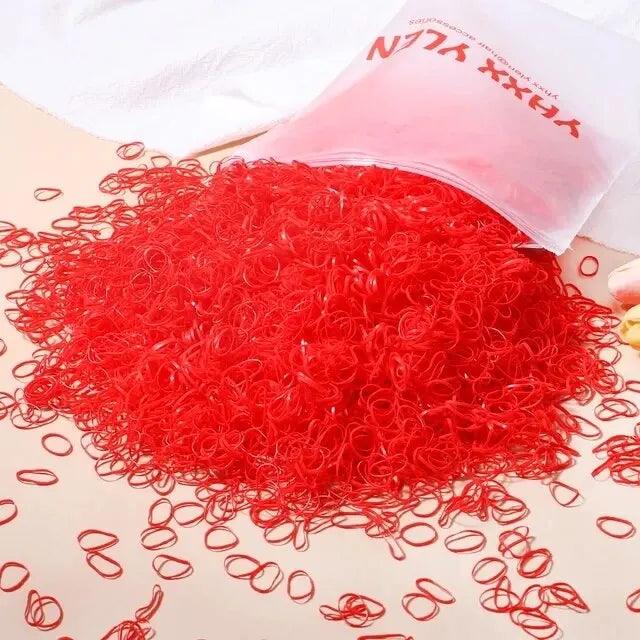 1000 Colorful Hair Bands - PeppyPebbles